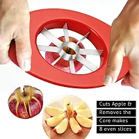 Plastic Apple Cutter Manual Fruit Slicer Divider with Handle for Kitchen Without Handle,(Pack of 1)-thumb3