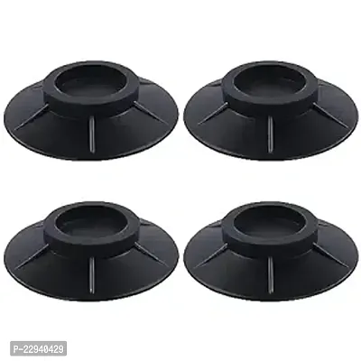 Anti-Vibration Pad Washing Machine Suction Stand Multipurpose and Non Slip Rubber Base Compatible with Furniture Bed Sofa Refrigerator buy one get one (Round Black, 8Pcs)-thumb0