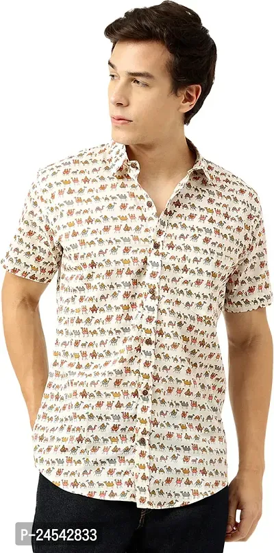 Stylish Cotton Regular Fit Short Sleeves Shirt For Men-thumb0