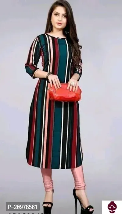 A-Line Multicoloured  Crepe Kurta For Women-thumb0