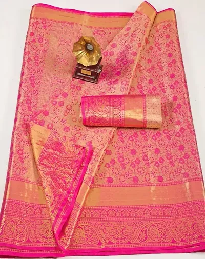 New In Art Silk Saree with Blouse piece 