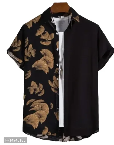 Reliable Black Rayon Printed Short Sleeves Casual Shirts For Men