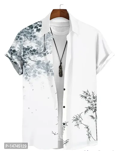 Reliable White Rayon Printed Short Sleeves Casual Shirts For Men