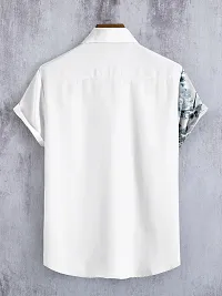 Reliable White Rayon Printed Short Sleeves Casual Shirts For Men-thumb1