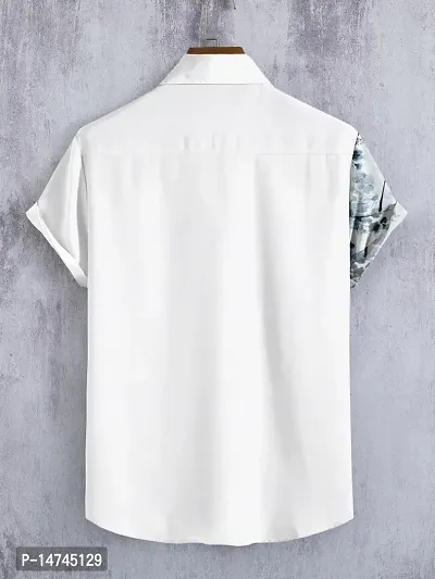 Reliable White Rayon Printed Short Sleeves Casual Shirts For Men-thumb2