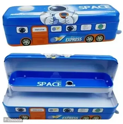 Premium Quality Metal Pencil Box For Kids Bus With Moving Tyres  Sharpener For Kids Truck, Pencil Box For Girls, Geometry Box For Kids Girls-Boys