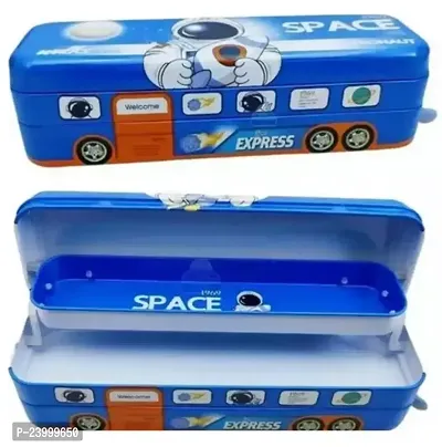 Premium Quality Metal Pencil Box For Kids Bus With Moving Tyres  Sharpener For Kids Truck, Pencil Box For Girls, Geometry Box For Kids Girls-Boys-thumb0