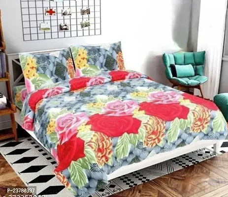 Comfortable Imported Printed Bedsheet With 2 Pillow Covers-thumb0