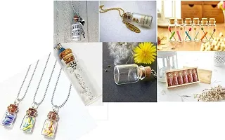 DIY Crafts Message in Bottle Glass Favor Bottle Mini Glass Jars Bottles with Cork Stoppers,Rope (Pack Of 6 Pcs, Combo Offer)-thumb3