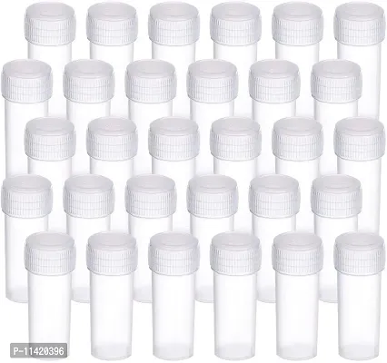 DIY Crafts 5 ml Plastic Sample Bottles Plastic Sample Small Bottle Vial Storage Vial Storage Container Test Tube for Lab + Mini Funnel (720 Botles + Funnel, Clear/Transparent)