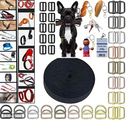 DIY Crafts Swivel Clasp Hook Only, Slide Release Buckle Tri-Glide Slide Nylon Webbing Strap Plastic/Metal D Ring Snap Hook for Luggage Belt Handles Pet Collar Bag (5 Pcs Swivel Clasps, Golden)-thumb3