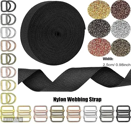 DIY Crafts Slide Buckle Only Release Buckles Tri-Glide Slides, Nylon Webbing Straps, Plastic/Metal D Rings Snap Hooks for Luggage Belt Handles Pet Collar Bag (15 Pcs Slide Buckles, Chrome Silver)-thumb5