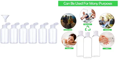 DIY Crafts Plastic Air Flight Travel Bottle Set with Small Funnel (50 ml, Pack of 6) (Design # No 1, Pack Of 6 Pcs)-thumb2