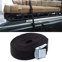 DIY Crafts Tie Down Strap Strong Ratchet Belt Luggage Bag Cargo Lashing with Metal Buckle Tape Rope Tied Pull Luggage Stainless Hook (2mtr, Black+Buckle)-thumb2