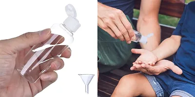 DIY Crafts Plastic Air Flight Travel Bottle Set with Small Funnel (50 ml, Pack of 6) (Design # No 1, Pack Of 6 Pcs)-thumb1