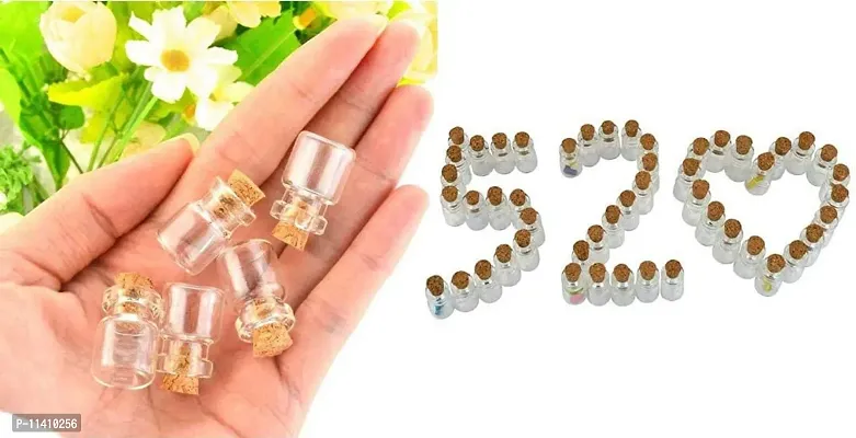 DIY Crafts Message in Bottle Glass Favor Bottle Mini Glass Jars Bottles with Cork Stoppers,Rope (Pack Of 6 Pcs, Combo Offer)-thumb5