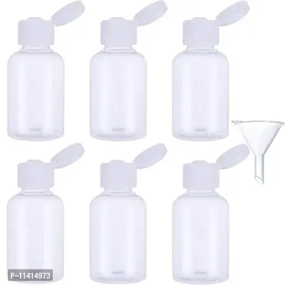 DIY Crafts Plastic Air Flight Travel Bottle Set with Small Funnel (50 ml, Pack of 6) (Design # No 1, Pack Of 6 Pcs)-thumb0