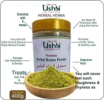 USHBI Combo of Herbal Henna + Indigo Powder |400g Each| All Hair Type | Men  Women| for Sliky, Shiny, Smooth  Puffy Hair | Indigo A Natural Dye | 400+400 =800g |Jar Packing|-thumb1