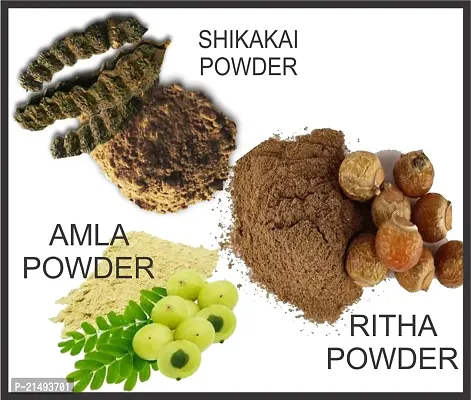 Combo of Amla, Ritha, Shikakai Powder | 100g Each | 100% Pure  Natural | Fresh crops used | Micro fine Texture | For Men  Women 300g-thumb3