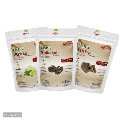 Combo of Amla, Ritha, Shikakai Powder | 100g Each | 100% Pure  Natural | Fresh crops used | Micro fine Texture | For Men  Women 300g