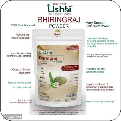 USHBI Bhiringraj + Jatamansi Root Powder| Combo of 2 |100g each |For damaged hair|Hair Growth Rejuvenator |Hair Strenth  volumization |No chemial Only Pure  Natural | 200g-thumb2