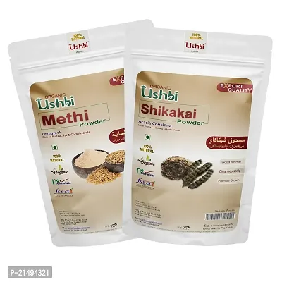 USHBI 100% Pure  Natural Methi Powder (100G) And 100% Pure  Natural Shikakai Powder (100G)