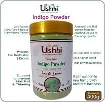 USHBI Combo of Herbal Henna + Indigo Powder |400g Each| All Hair Type | Men  Women| for Sliky, Shiny, Smooth  Puffy Hair | Indigo A Natural Dye | 400+400 =800g |Jar Packing|-thumb2