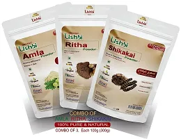 Combo of Amla, Ritha, Shikakai Powder | 100g Each | 100% Pure  Natural | Fresh crops used | Micro fine Texture | For Men  Women 300g-thumb1