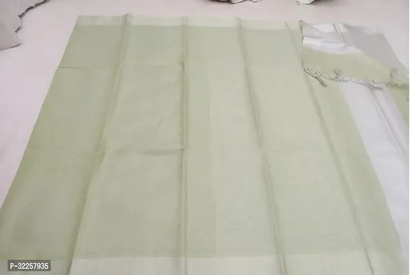 Stylish Art Silk Green Solid Saree with Blouse piece For Women