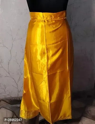 Reliable Yellow Satin Solid Stitched Patticoats For Women-thumb0
