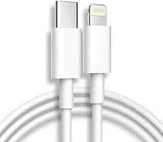 BHAJANLAL GREENERY Type C USB to Lightening, Fast Charging and Data Sync Compatible for iPhones USB Cable - 1 Metre (White)-thumb3