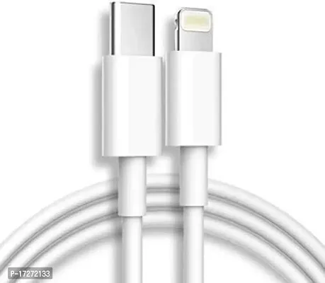 BHAJANLAL GREENERY Type C USB to Lightening, Fast Charging and Data Sync Compatible for iPhones USB Cable - 1 Metre (White)-thumb4