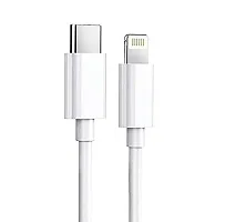 BHAJANLAL GREENERY Type C USB to Lightening, Fast Charging and Data Sync Compatible for iPhones USB Cable - 1 Metre (White)-thumb1