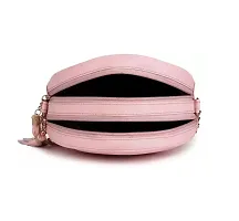 Swastik Round Laser Cut Sling Bag (Pink)-thumb3