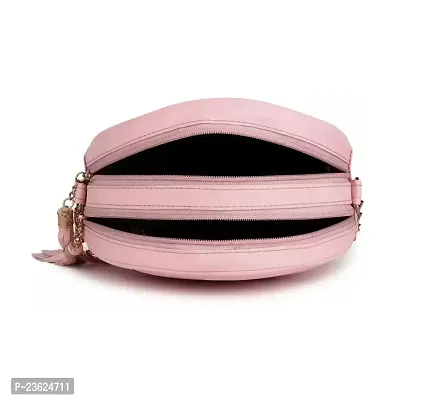 Swastik Round Laser Cut Sling Bag (Pink)-thumb4