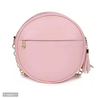 Swastik Round Laser Cut Sling Bag (Pink)-thumb3