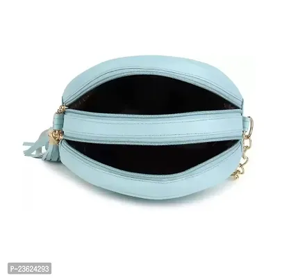 Swastik Round Laser Cut Sling Bag (Sky Blue)-thumb4