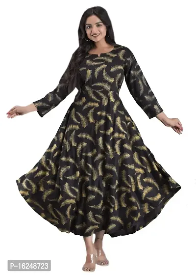 Surva Cart Women's Printed Ethnic Wear Gown for Party, Wedding-thumb0