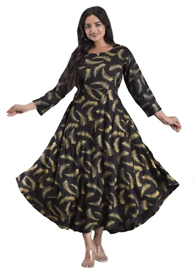 Surva Cart Women's Printed Ethnic Wear Gown for Party, Wedding