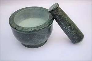 Surva Cart Handmade Granite Stone Bowl Shape Mortal Pestle Hamam Dasta Crusher-thumb1