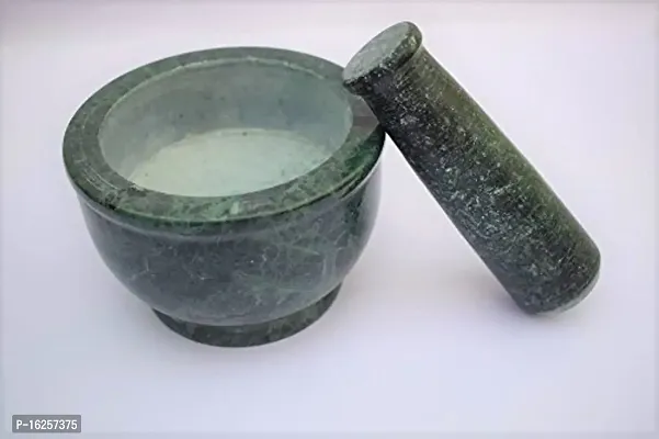 Surva Cart Handmade Granite Stone Bowl Shape Mortal Pestle Hamam Dasta Crusher-thumb2