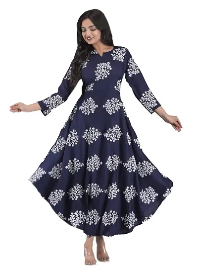 Surva Cart Women's Printed Ethnic Wear Gown for Party, Wedding