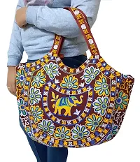 Surva Cart Handicraft Elephant Embroidery Boho Bag/Banjara Shoulder Bag/Tote Shoulder Handbag | SBP-69 | Maroon-thumb2