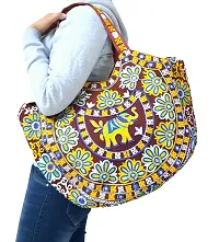 Surva Cart Handicraft Elephant Embroidery Boho Bag/Banjara Shoulder Bag/Tote Shoulder Handbag | SBP-69 | Maroon-thumb1