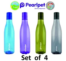 PEARLPET Throttle - BPA-free Plastic Water Bottle Set of 4 Pcs , Each 1000ml, Multicolor-thumb1