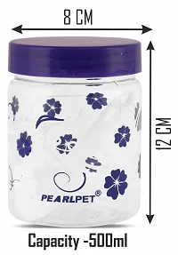 PEARLPET Transparent Blossom Printed Container for Kitchen Storage Set , Plastic with Blue LID, 200 ML , 500 ML , 800ML Set of 9 Pieces-thumb3