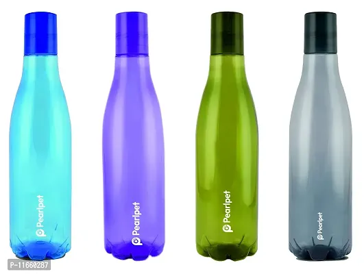 PEARLPET Throttle - BPA-free Plastic Water Bottle Set of 4 Pcs , Each 1000ml, Multicolor