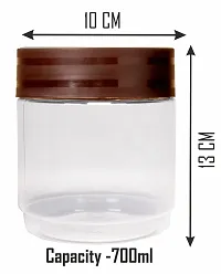 PEARLPET Modedge Plastic Jar Airtight Stackable Container for Kitchen Storage with Spoon, Set of 2 Pieces , Brown, 1800 ML-thumb2