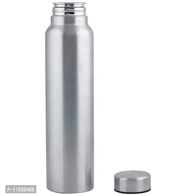 PEARLPET PROCASA Single Wall Stainless Steel Water Bottle,1L, Silver, Pack of 1 (Matt Finish)-thumb2