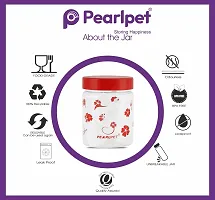 PEARLPET Transparent Blossom Printed Container for Kitchen Storage Set , Plastic with Red LID, 200 ML , 500 ML , 800ML Set of 9 Pieces-thumb3